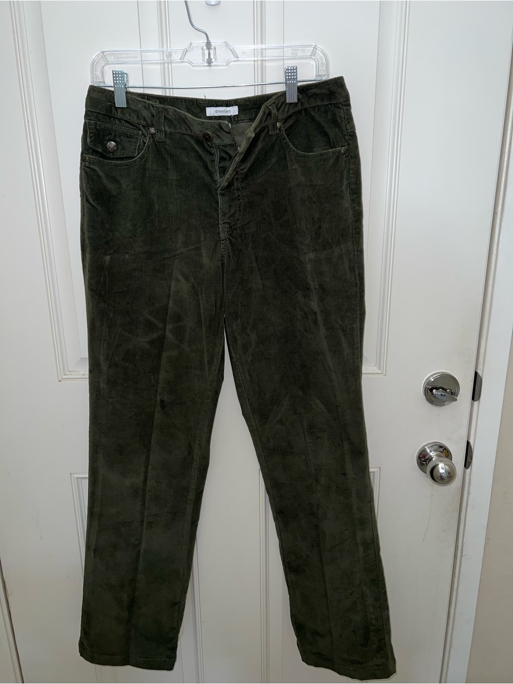 Vtg Y2K Dressbarn Fall Olive Green Preppy Academia Corduroy Pants Sz 6